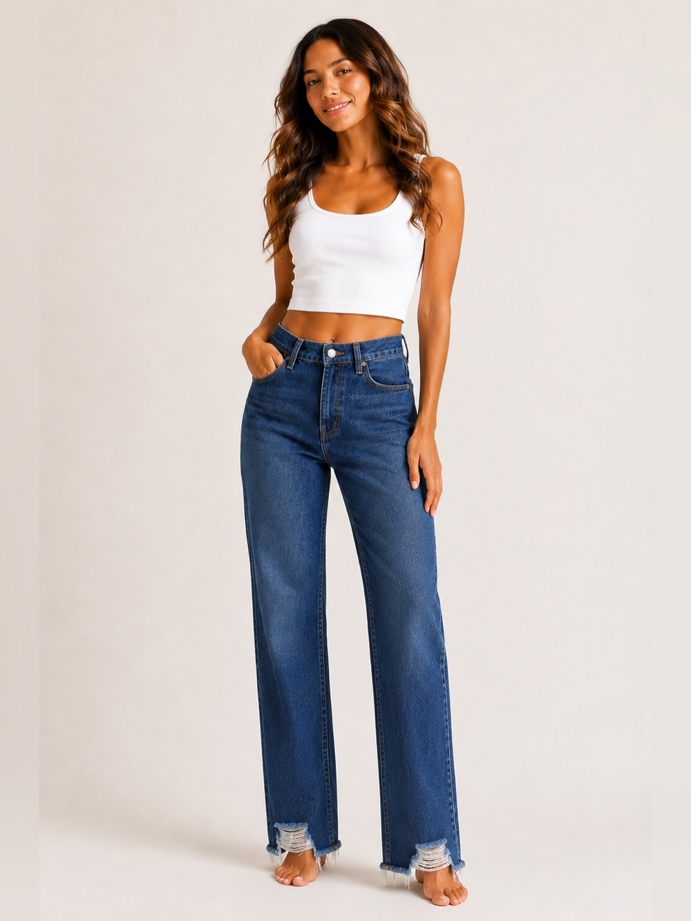 LOFT The Skinny Jeans Medium Wash Raw Hem Size 28 6